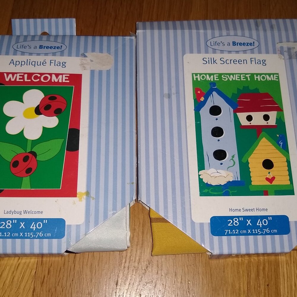 Decorative Flag: "Home sweet Home" & " Welcome" Life's a Breeze! 28"x 40" New